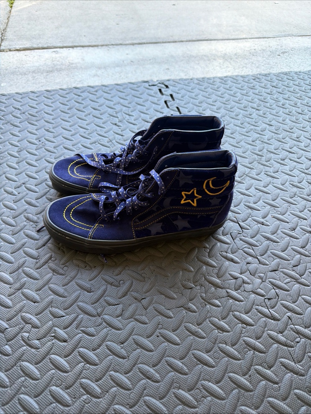 Disney Vans Unisex High-Top Sneakers in Navy with Yellow Star & Moon